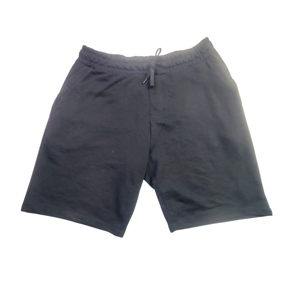 Zara Men's Sweat Shorts Size XL Black Drawstring Elastic Waist Casual‎ Knit B82